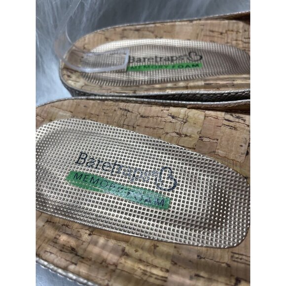 Bantrap Womens Metallic Open-Toe Slide Sandals With Memory Foam Sole - Picture 3 of 8